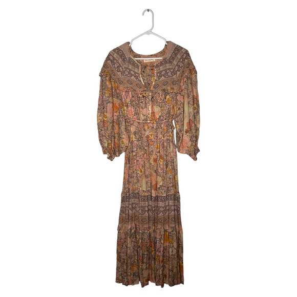 Spell Dresses & Skirts - Spell & The Gypsy Collective Floral Peasant Tiered Maxi Dress Orange Size XXS